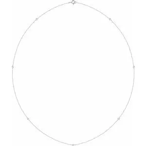 14K White 1/4 CTW Lab-Grown Diamond 7-Station 24" Necklace