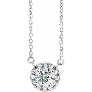 14K White 1/8 CTW Natural Diamond 16" Necklace