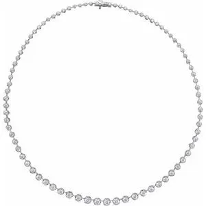 14K White 6 3/4 CTW Lab-Grown Diamond Graduated 16" Necklace