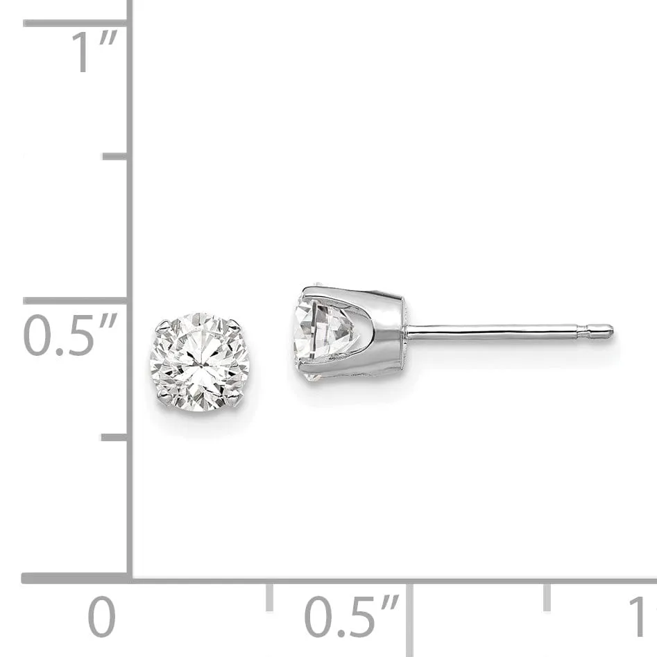 14k White Gold Cubic Zirconia Stud Earrings