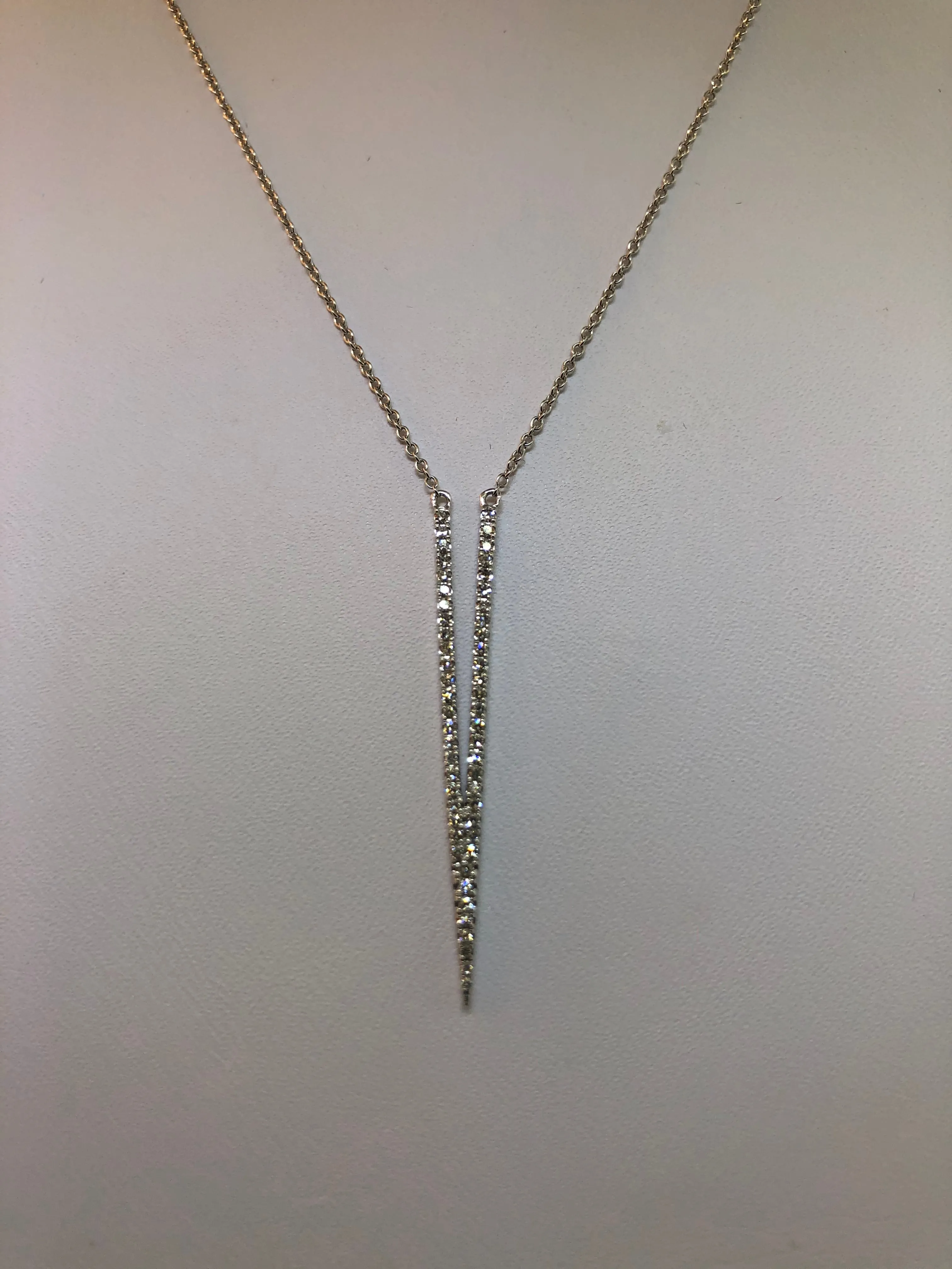 14K White Gold Diamond Necklace