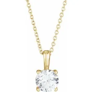 14K Yellow 1/4 CT Diamond 16-18" Necklace