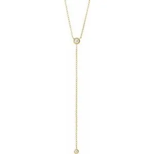 14K Yellow 1/5 CTW Diamond "Y" 15-17" Necklace
