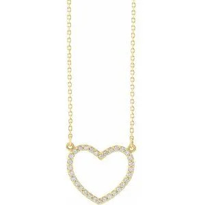 14K Yellow 1/5 CTW Diamond Small Heart 16" Necklace