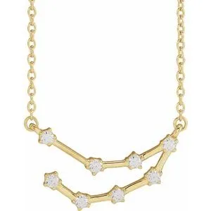 14K Yellow 1/6 CTW Natural Diamond Capricorn 16-18" Necklace