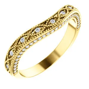 14K Yellow 1/8 CTW Diamond Matching Band