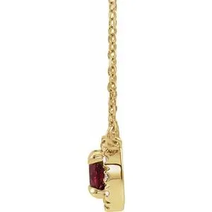 14K Yellow 3 mm Lab-Grown Ruby & .03 CTW Natural Diamond 16" Necklace