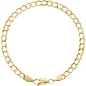 14K Yellow 4 mm Solid Charm 7" Bracelet