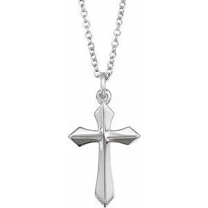 14K Yellow Cross 18" Necklace