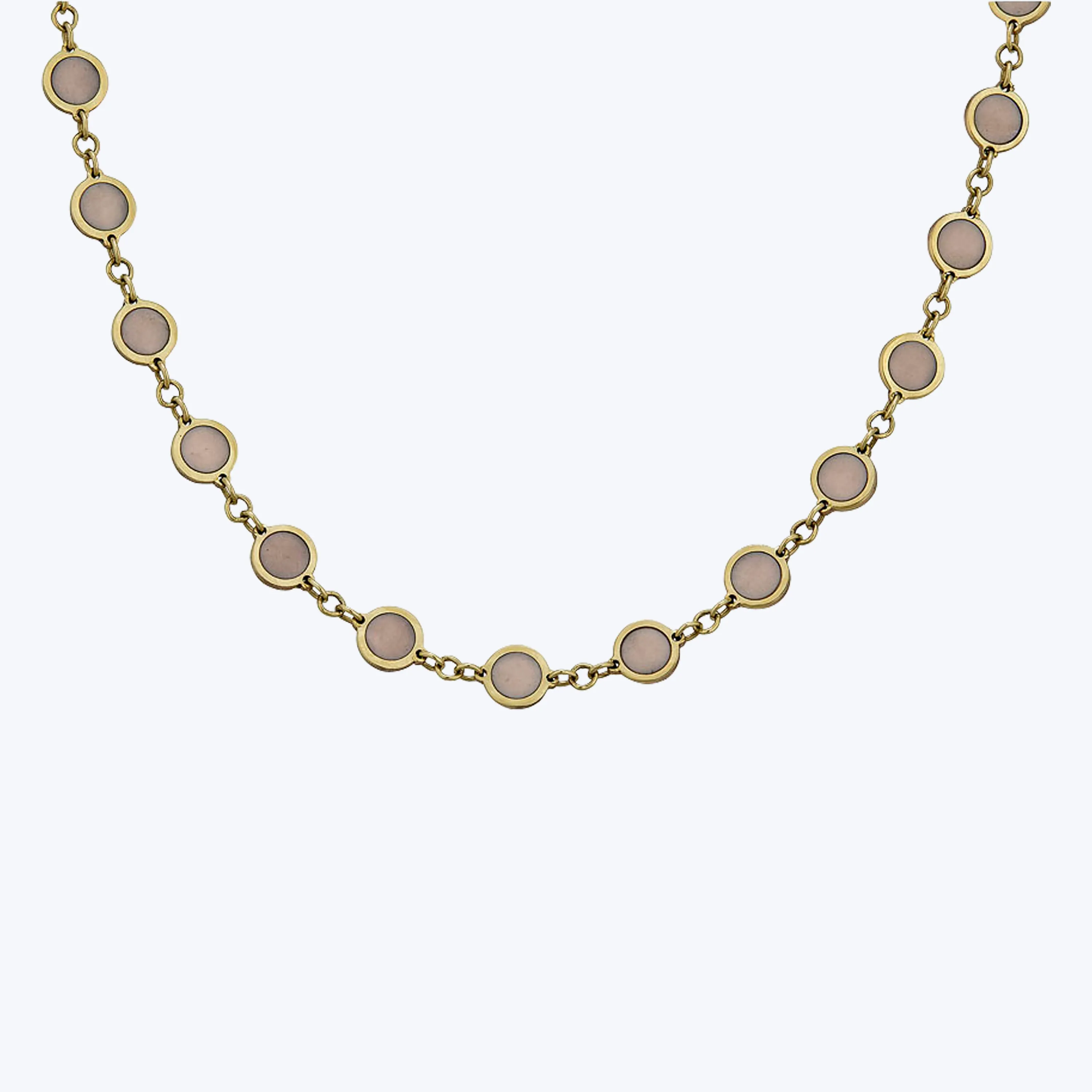 14K Yellow Enamel Disc Necklace