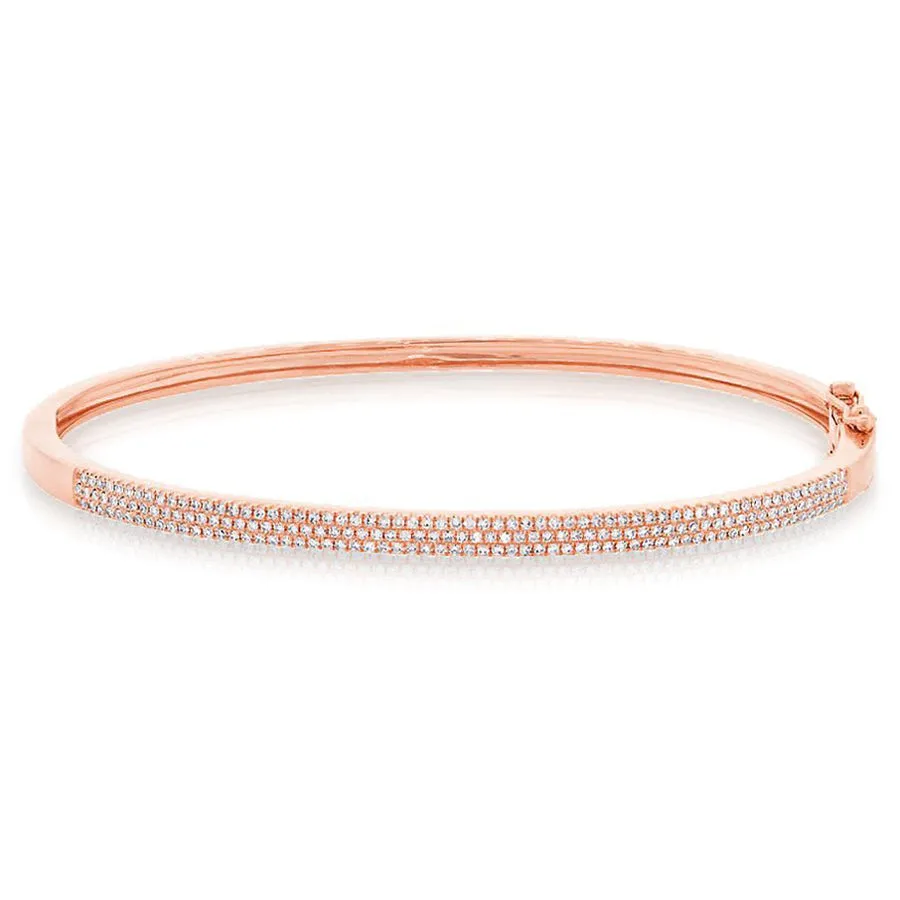 14k Yellow Gold Diamond Bangle
