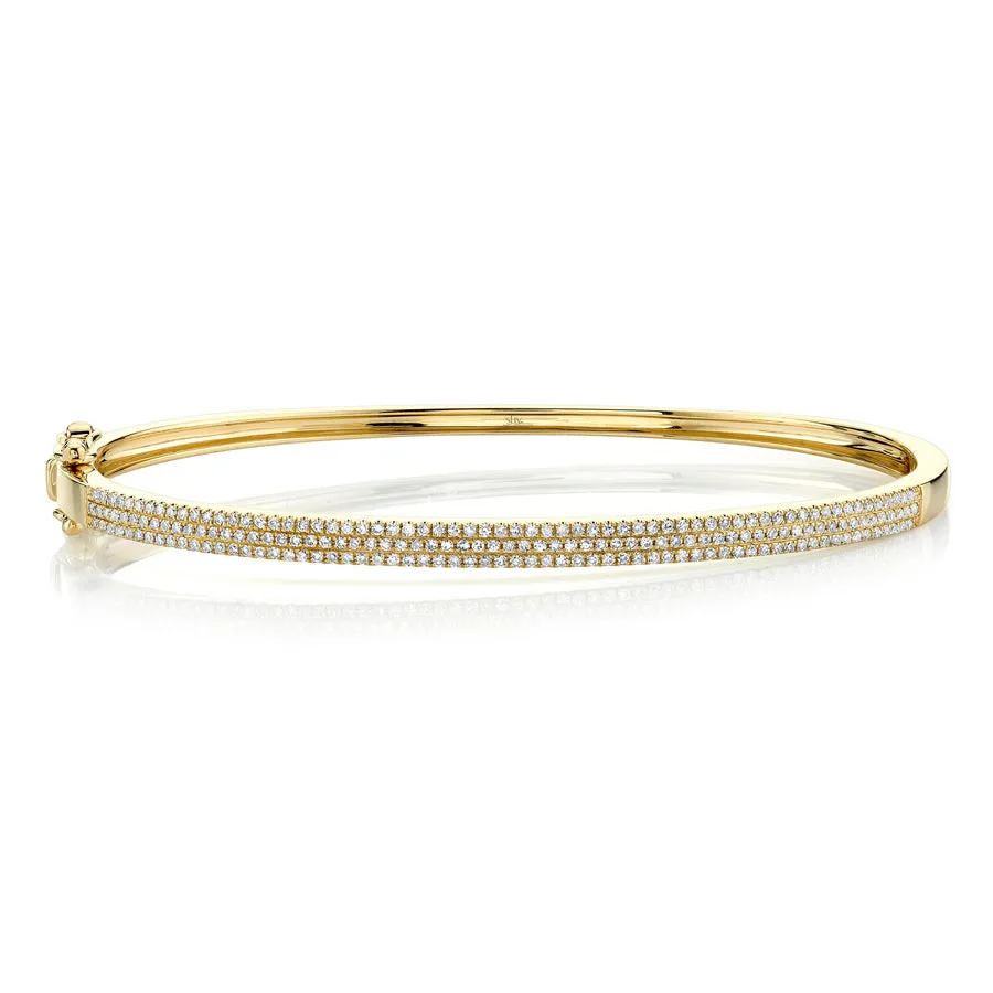 14k Yellow Gold Diamond Bangle
