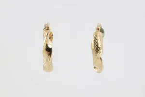 14k Yellow Gold Twisted Hoop Earrings (1.72g.)