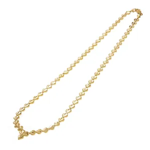 14k Yellow Gold V Shape Diamond Cut Heart Link Necklace 17" 6mm 15.7 grams