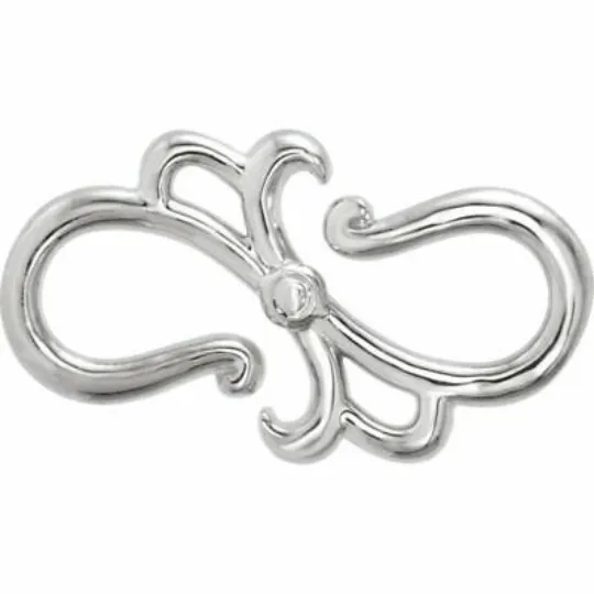 14KT White Gold Stylized S-Hook Extender Clasp