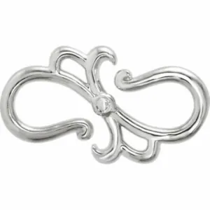 14KT White Gold Stylized S-Hook Extender Clasp