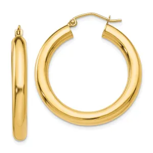 14KT Yellow Gold 30X4MM Hoop Earrings