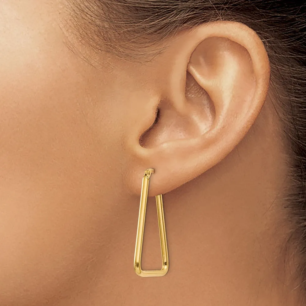 14KT Yellow Gold 32X26MM Hoop Earrings