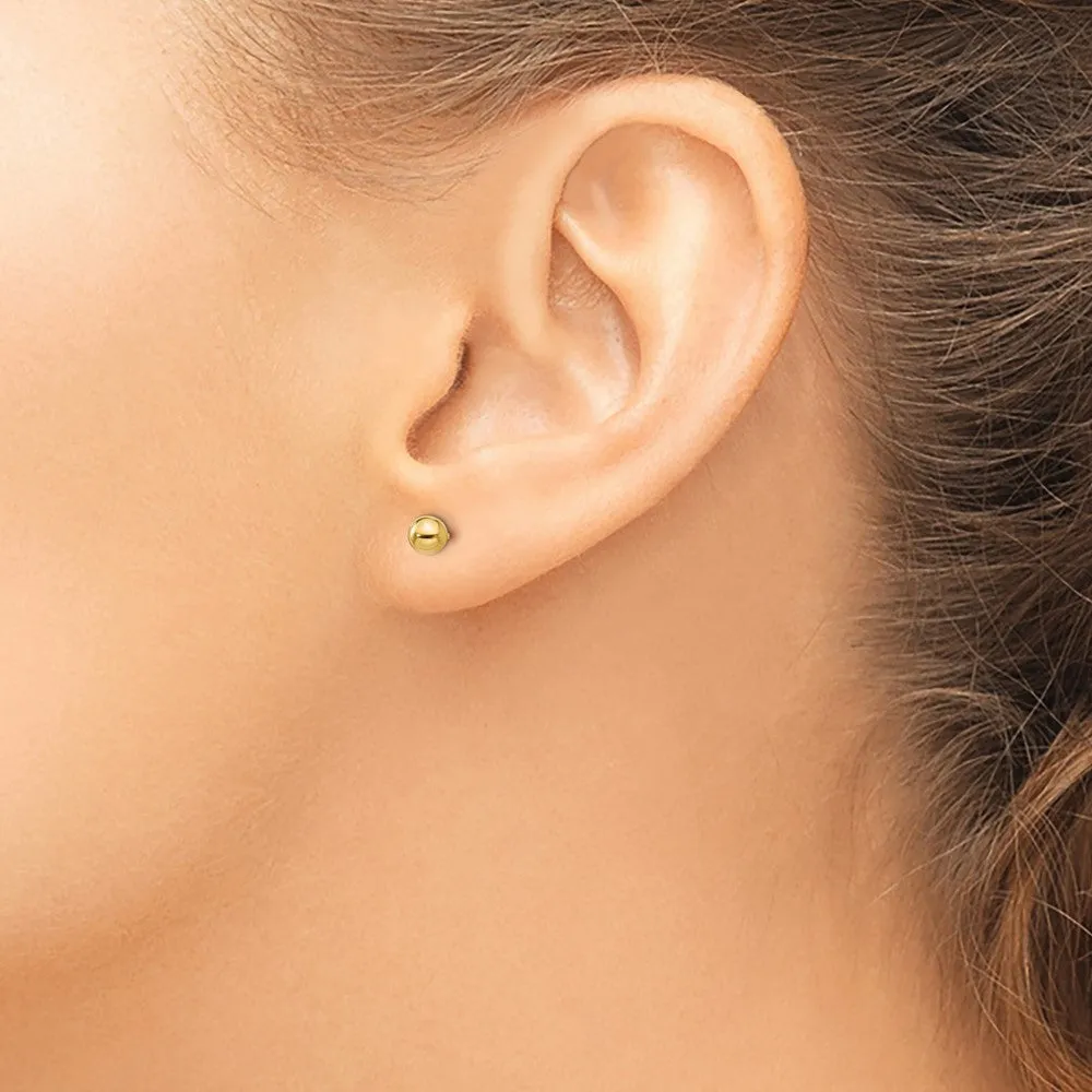 14KT Yellow Gold 4MM Ball Stud Earrings