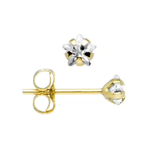 14kt Yellow Gold .80ct Cubic Zirconia Star Earrings