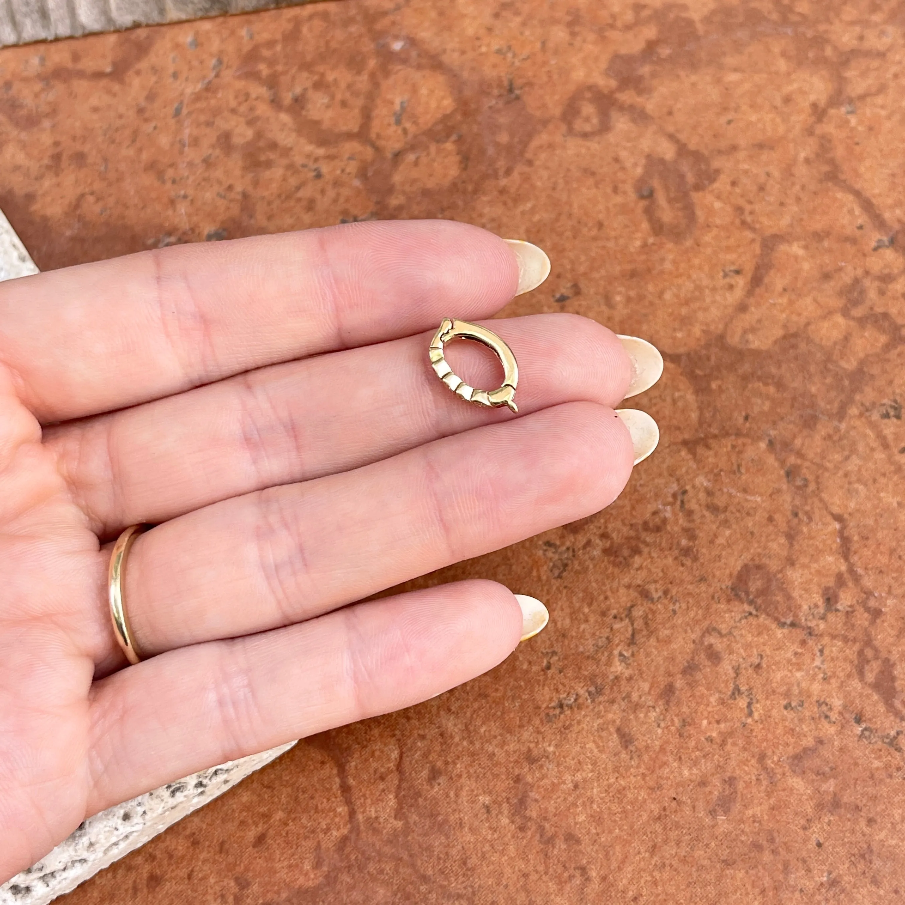 14KT Yellow Gold Diamond Pendant Enhancer Clasp 6mm