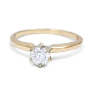 14KT Yellow Gold VS2 Diamond 0.43ct Solitaire Engagement Ring
