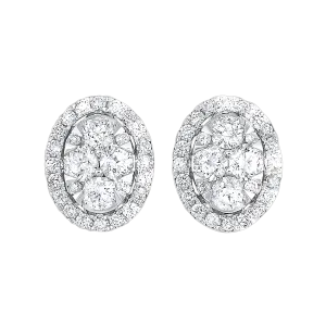 14KTW Uno Round Earrings 1 Ctw