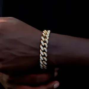 14MM Iced Prong Link Cuban Bracelet – Chunky Miami Hip Hop Jewelry for Men & Women – Full Rhinestone Bling Gift
