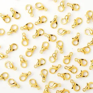 14mm lobster clasp alloy lobster clasps metal clasps necklace bracelet making supplies ,18k gold 100pcs