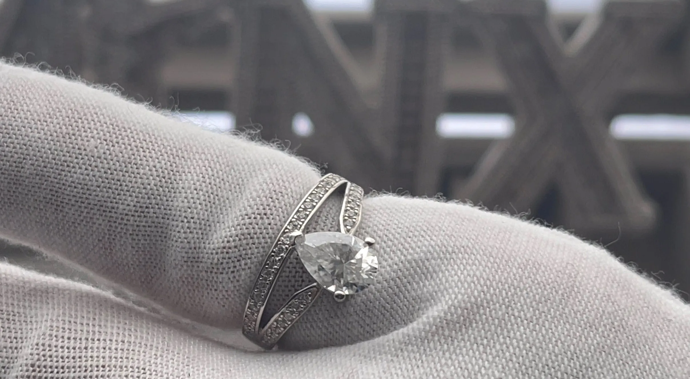 1.5 CARAT | Moissanite Diamond Engagement Ring | Teardrop Diamond Engagement Ring | Womens Diamond Ring | Moissanite Ring | Pear Cut Ring
