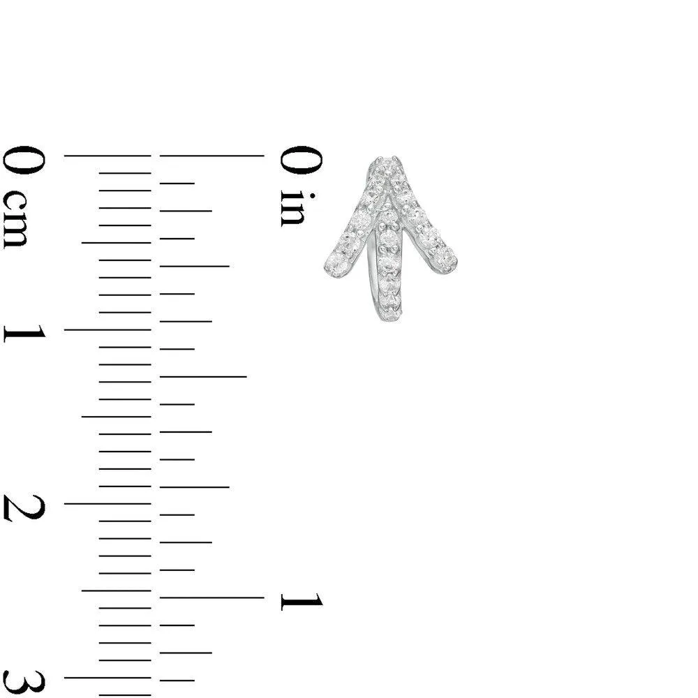 1/5 Cttw Diamond Arrow Hoop Earrings in 10K White Gold (0.2 Ct, J-I3)