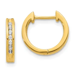 1/5 CTW Natural Diamond Hoop Earrings in 14KT Yellow Gold