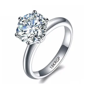 1.5ct Diamond Ring 18K White Gold Wedding Bride Women Jewelry