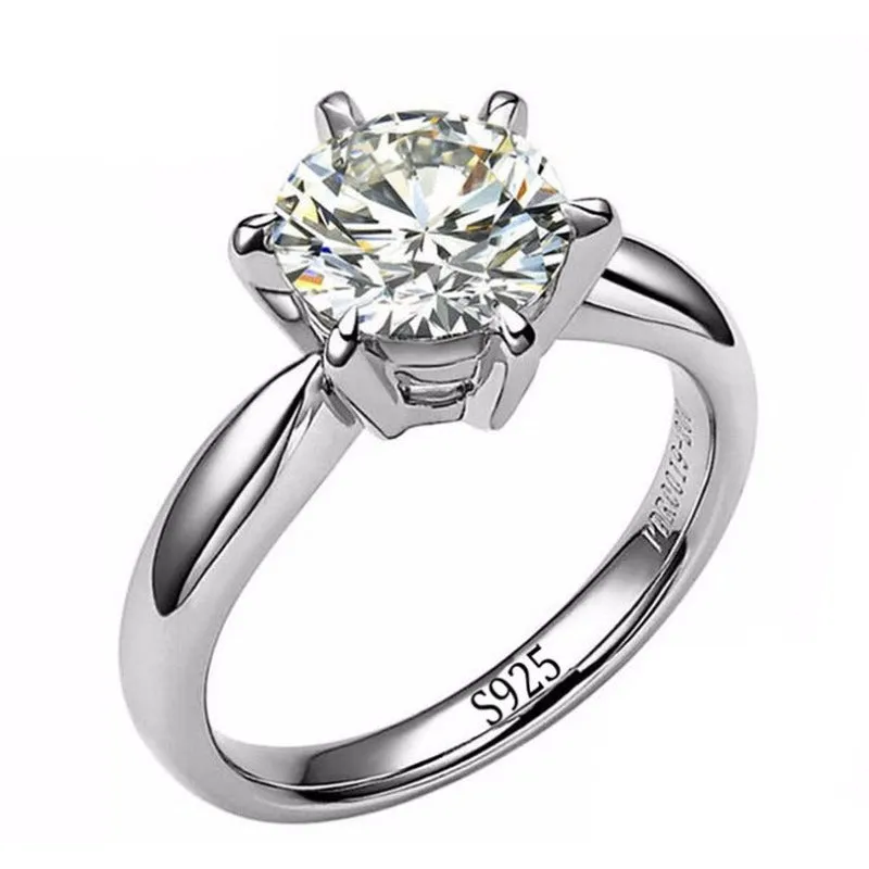 1.5ct Diamond Ring 18K White Gold Wedding Bride Women Jewelry
