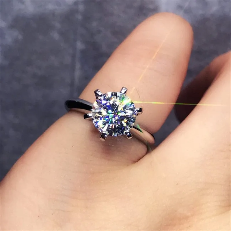 1.5ct Diamond Ring 18K White Gold Wedding Bride Women Jewelry