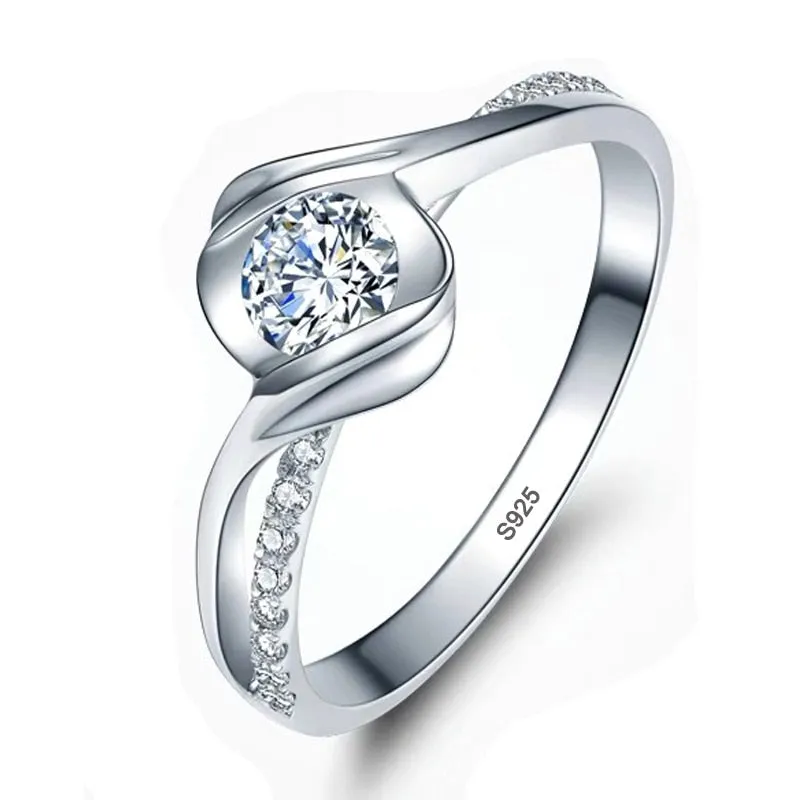 1.5ct Diamond Ring 18K White Gold Wedding Bride Women Jewelry