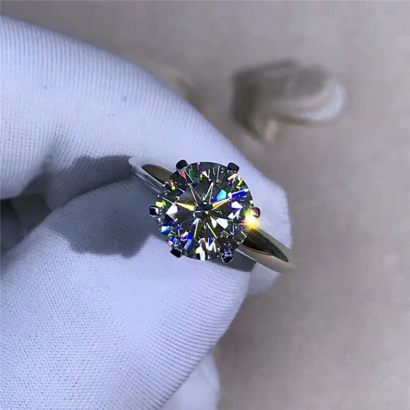 1.5ct Diamond Ring 18K White Gold Wedding Bride Women Jewelry
