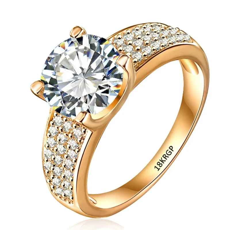 1.5ct Diamond Ring 18K White Gold Wedding Bride Women Jewelry