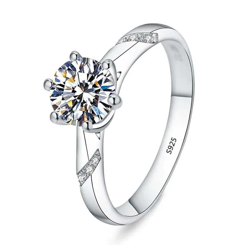 1.5ct Diamond Ring 18K White Gold Wedding Bride Women Jewelry