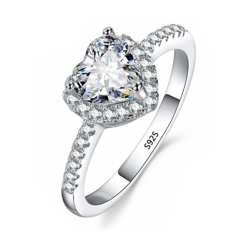 1.5ct Diamond Ring 18K White Gold Wedding Bride Women Jewelry