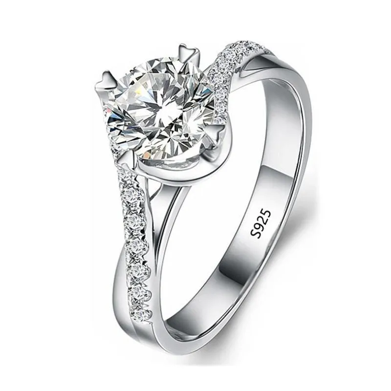 1.5ct Diamond Ring 18K White Gold Wedding Bride Women Jewelry