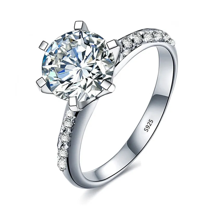 1.5ct Diamond Ring 18K White Gold Wedding Bride Women Jewelry