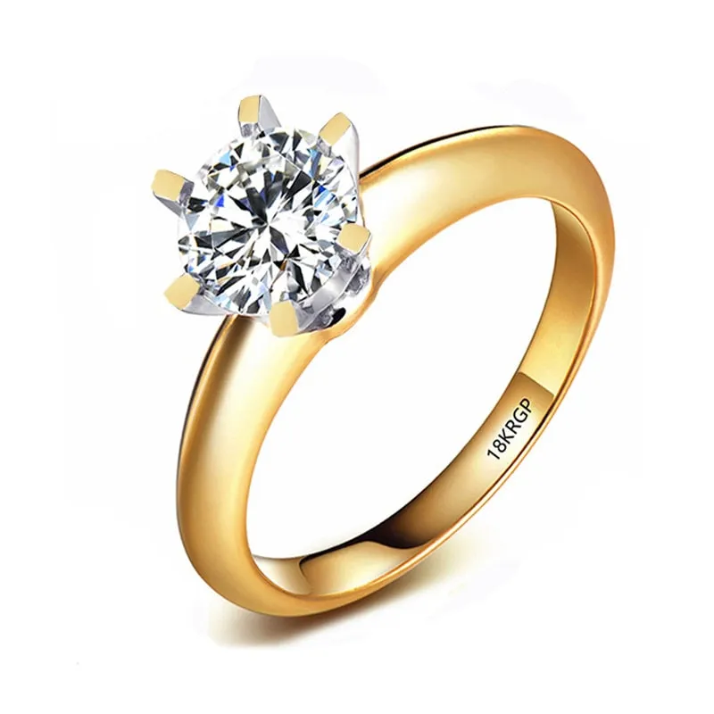 1.5ct Diamond Ring 18K White Gold Wedding Bride Women Jewelry