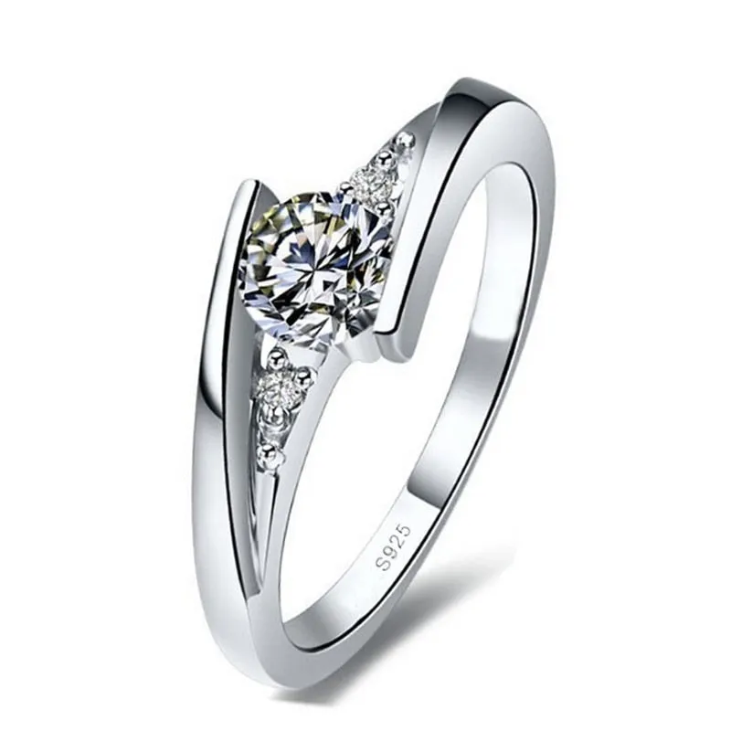 1.5ct Diamond Ring 18K White Gold Wedding Bride Women Jewelry