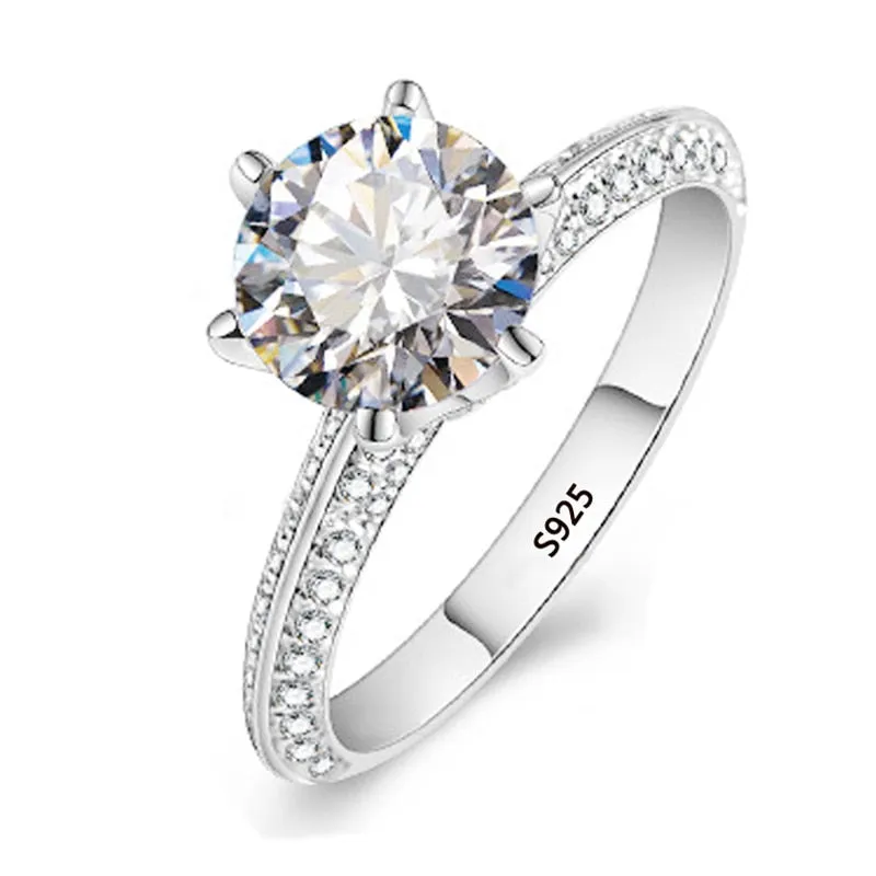 1.5ct Diamond Ring 18K White Gold Wedding Bride Women Jewelry