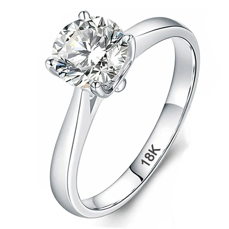 1.5ct Diamond Ring 18K White Gold Wedding Bride Women Jewelry