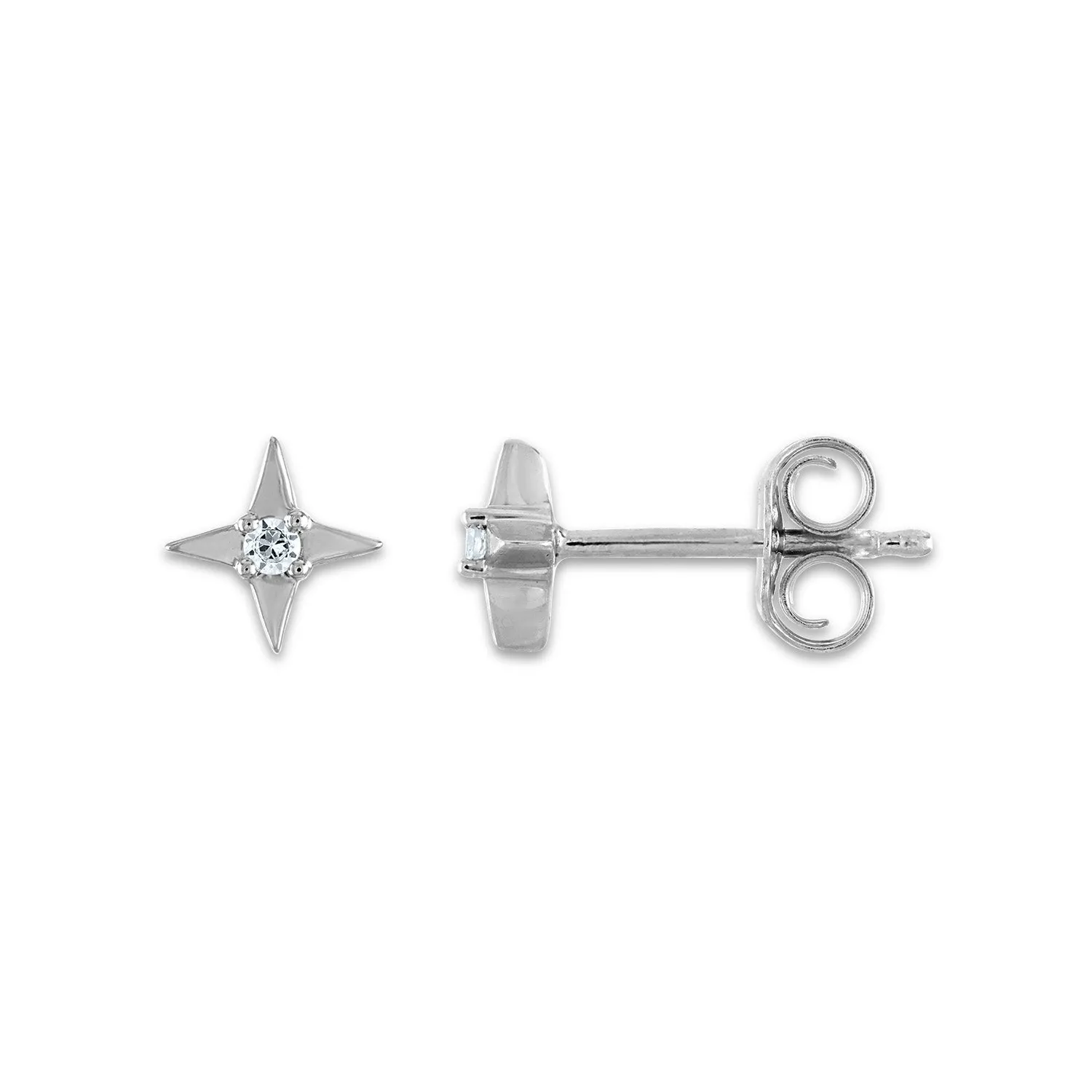 1/7 CTW Natural Diamond 3-Pair Moon and Star Stud Earrings in Sterling Silver