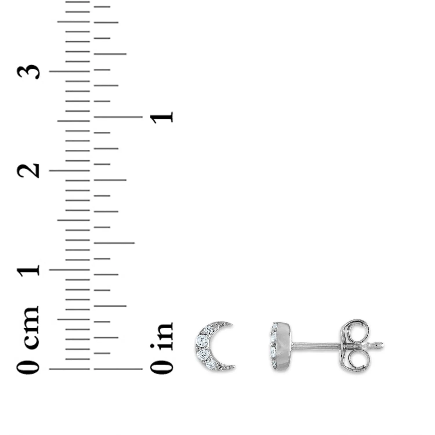1/7 CTW Natural Diamond 3-Pair Moon and Star Stud Earrings in Sterling Silver