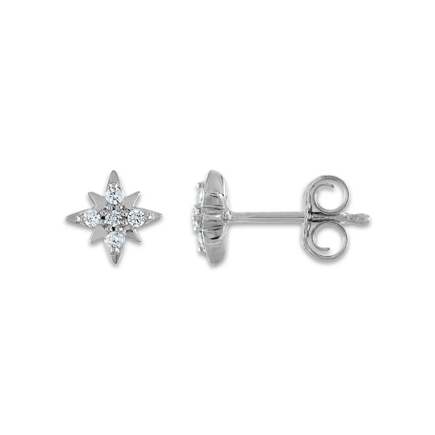 1/7 CTW Natural Diamond 3-Pair Moon and Star Stud Earrings in Sterling Silver