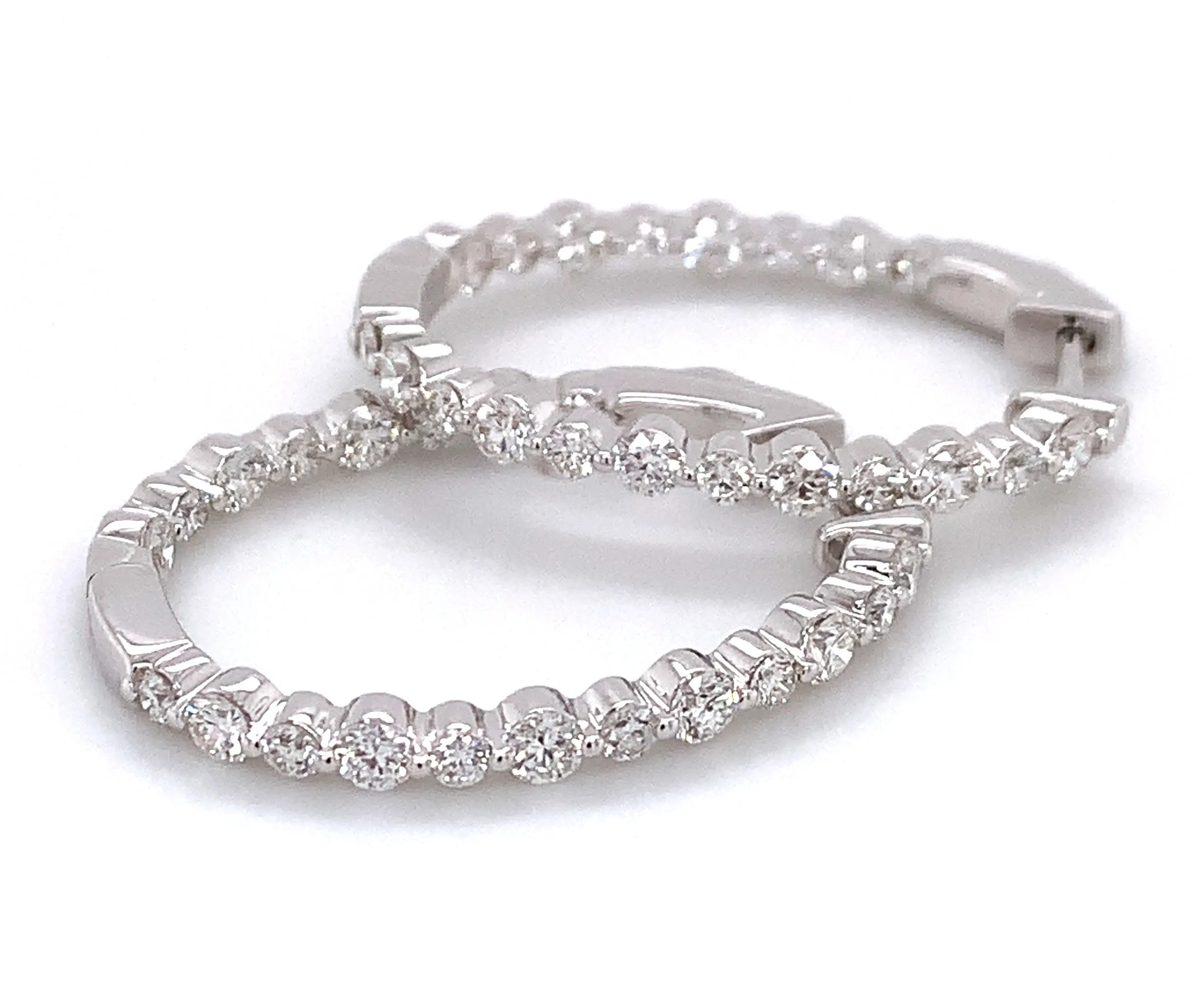 1.71ctw Inside-out Diamond Hoop Earrings